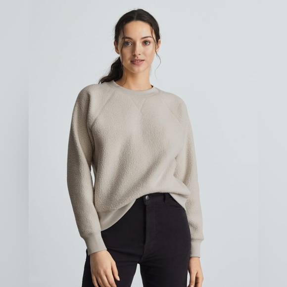 Everlane The Renew Fleece Raglan Sweatshirt Oat Size Small - Picture 2 of 9